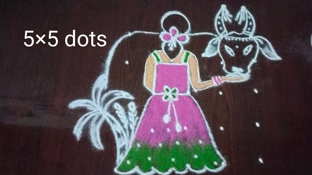 sankaranti special girl with Pongal pot kolam/Pongal rangoli/sankranti mugglu @NSchannelrangoli