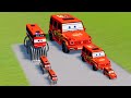 Big & Small McQueen Bus & Jeep VS Train | BeamNG.drive