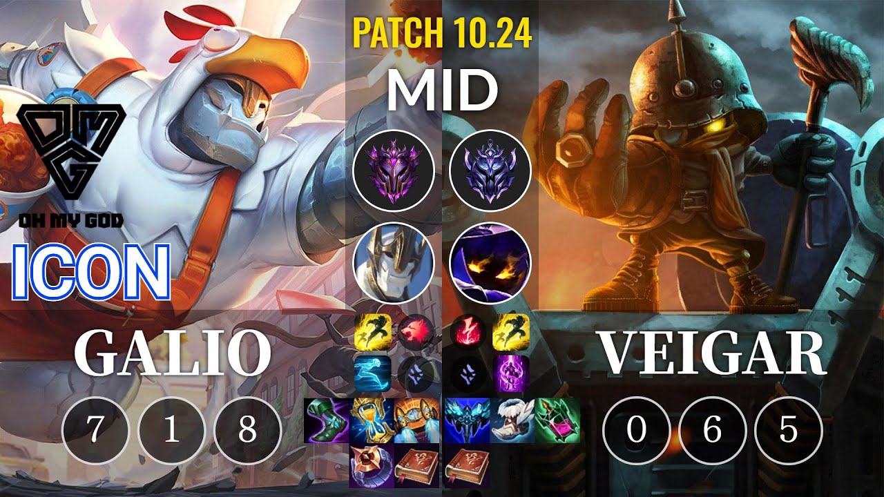 OMG icon Galio vs Veigar Mid - KR Patch 10.24