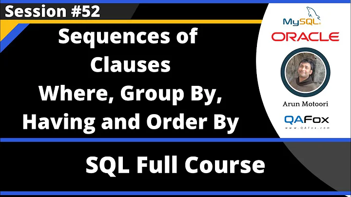 SQL - Part 52 - Sequence of using where, group by, having and order by clauses