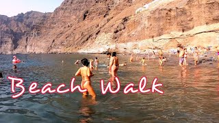 Walk along Guios beach today, Los Gigantes, Tenerife, Spain. 4K