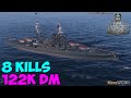 World of WarShips | Arizona | 8 KILLS | 122K Damage - Replay Gameplay 1080p 60 fps