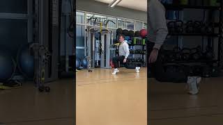 Split stance + iso calf raise