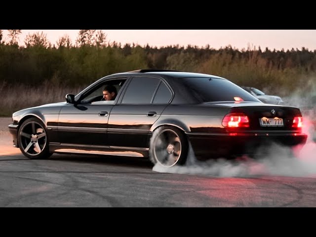 BMW E38 740i V8 Brutal Acceleration Burnout Drift and Exhaust Sound - Speed  Cars 