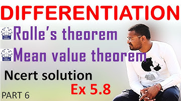 Continuity and Differentiability||Ex 5.8|| Rolle
