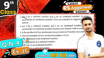Rs Aggarwal Class 9 Chapter 1 | Exercise 1C Question number 4 | Number System | Md Sir Class 9