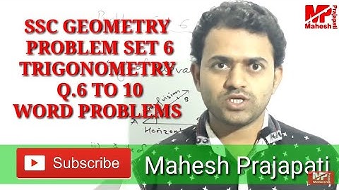 Problem Set 6 | SSC Trigonometry Problem Set | word problems