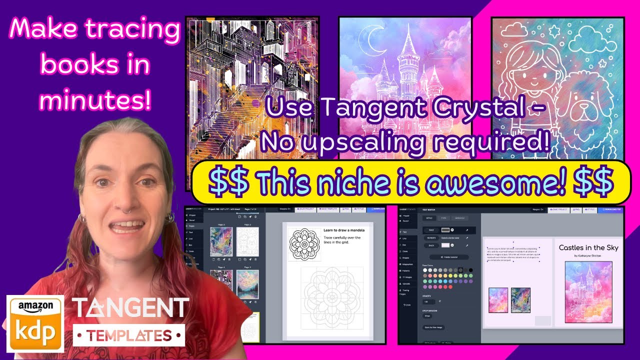 This KDP secret niche sells: Tracing! w. Tangent Templates & Crystal. The new reverse coloring books