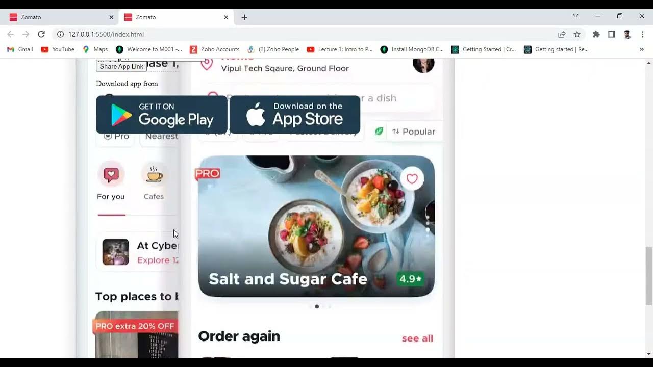 zomato clone localities section html css and javascript - YouTube