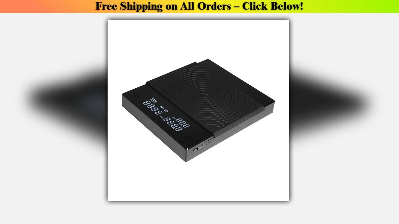 TIMEMORE Basic 2 Black Mirror Pour Over Coffee Scale flow rate display Auto Timer digit Kitchen Foo