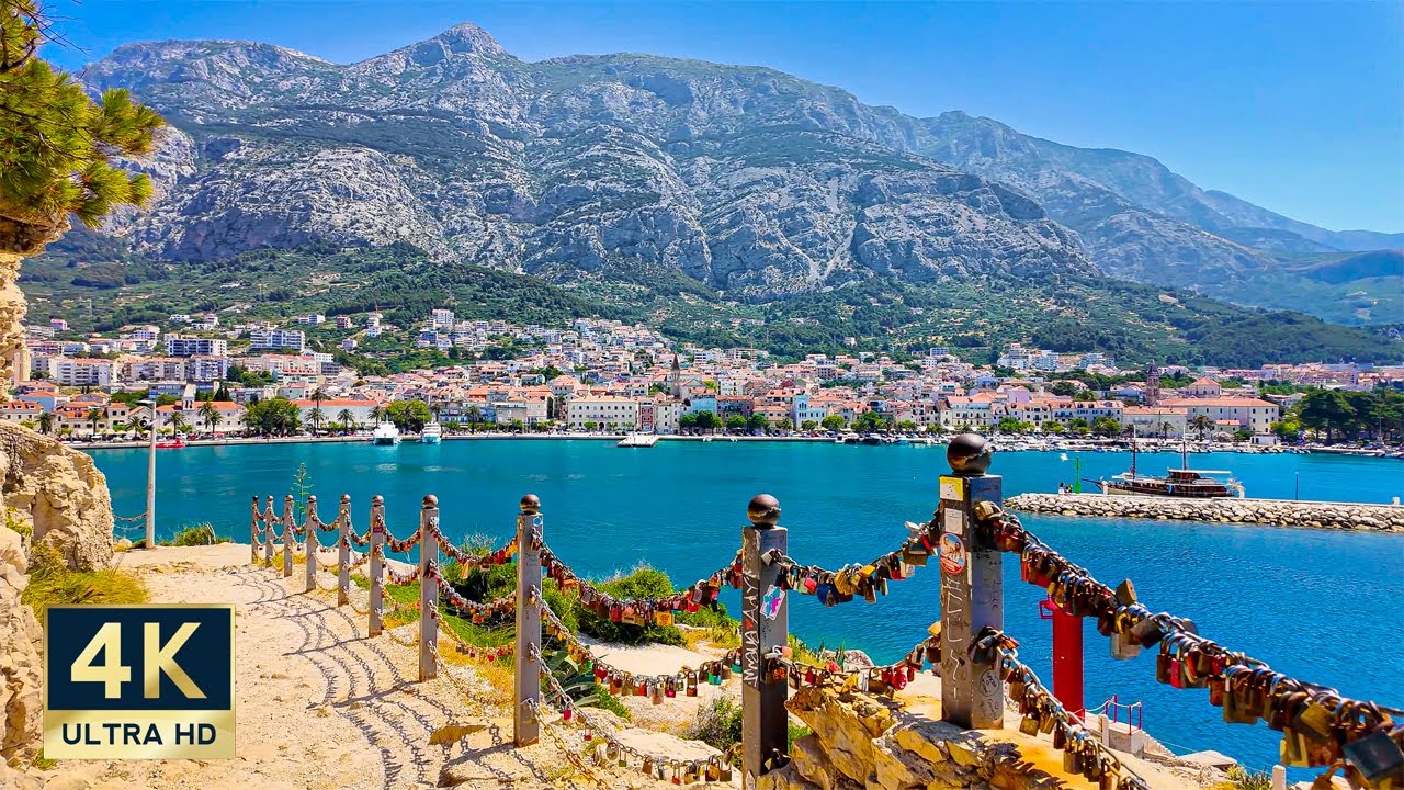 Makarska Croatia 4K Makarska Riviera Walking Tour 2025