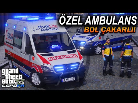 BOL ÇAKARLI ÖZEL AMBULANS - GTA 5 112 AMBULANS MODU - MERCEDES SPRINTER