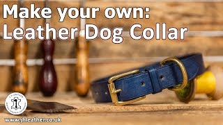  Leather Dog Collar and Leash Set, Check Pattern Dog