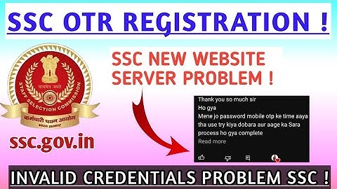Ssc OTR Problem | Invalid Credentials Problem Ssc | Ssc Login Internal Server Error Problem |😢