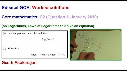 Edexcel AS/A-Level Maths Question C2 Jan 2010 Q5 (Logarithms, Solving equations using Laws)