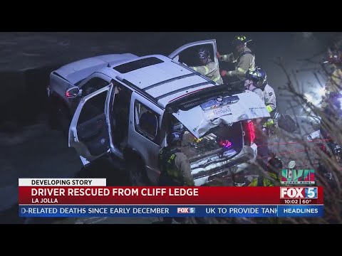 Driver Rescued From Cliff Ledge