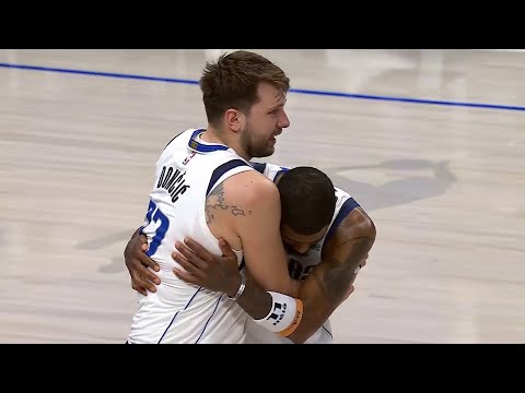 Kyrie & Luka share a moment after the win vs Rockets ❤️