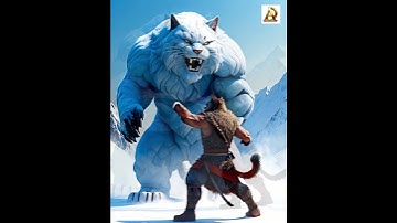 Dramatic Scene A Snow Cat And A Warrior#animation #graphicanimation#aftereffects #ai#digitalart