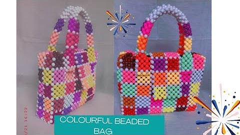 SIMPLE way to make a HANDMADE  BEADED BAG and ATTACH the HANDLES //DIY TUTORIAL