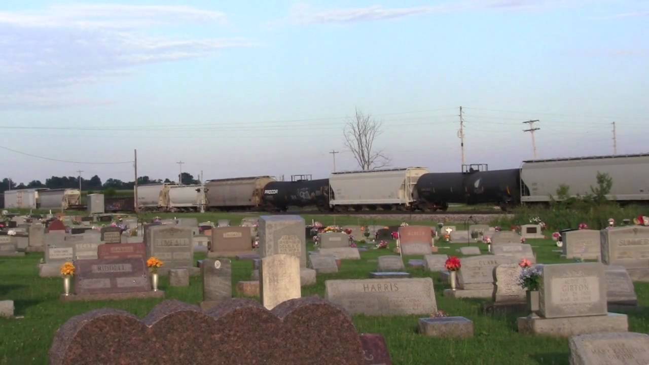 CSX Q688 heads east past Calcutta Cemetary - YouTube