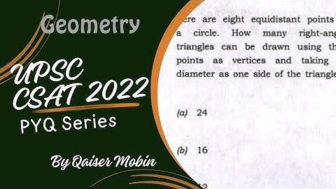 There are eight equidistant points on a circle |Circle|UPSC CSAT PYQ SERIES 2022 | CSAT Full Course
