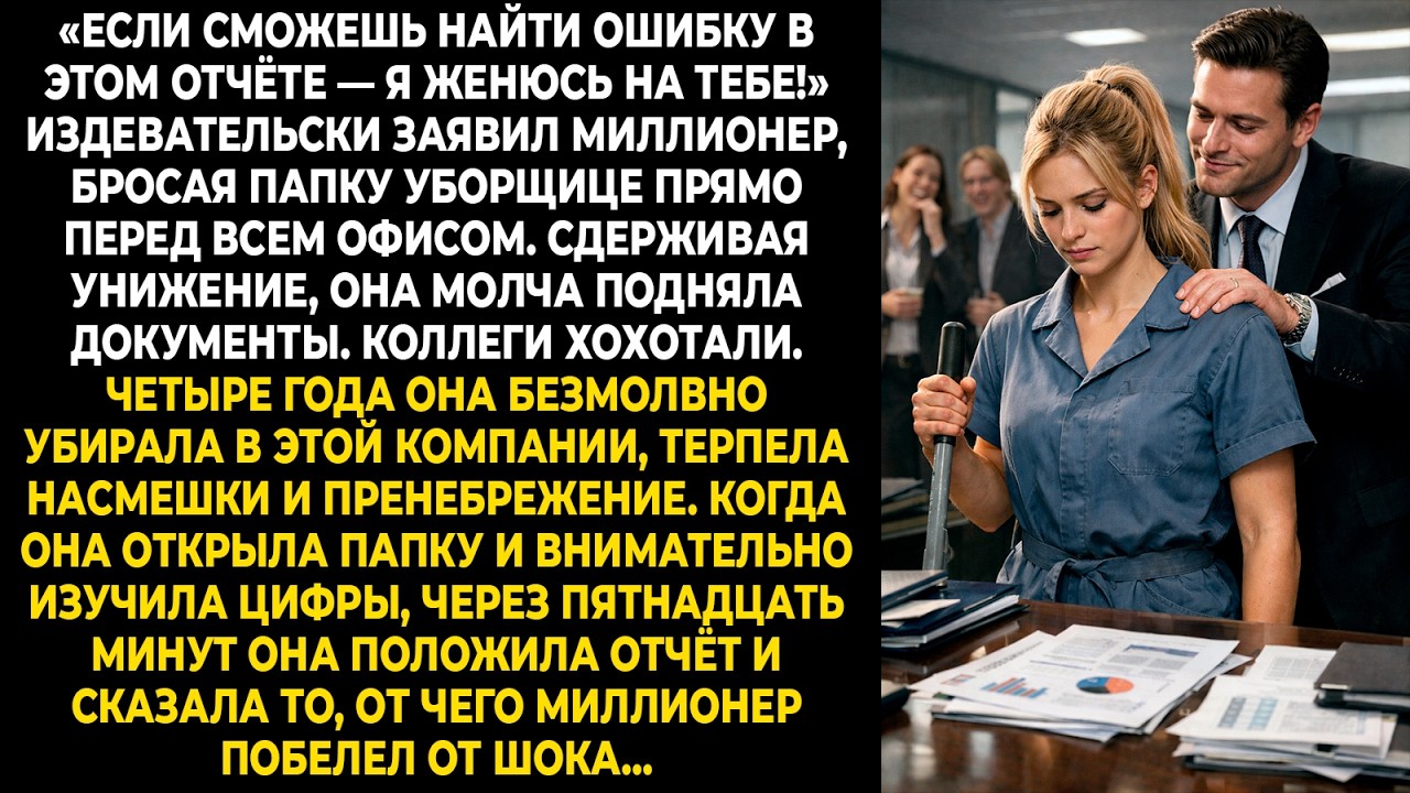«Если сможешь найти ошибку в этом отчёте — я женюсь на тебе!» — издевательски заявил миллионер, бро