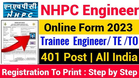 NHPC India Trainee Engineer Online form 2023 kaise bhare | NHPC Trainee Officer Online Form 2023