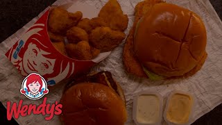 ASMR WENDY'S BACONATOR | CHICKEN NUGGETS | SPICY CHICKEN SANDWICH MUKBANG EATING SOUNDS