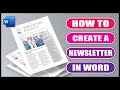 How to Create Newsletters in Word | Make a professional Newsletter in Word