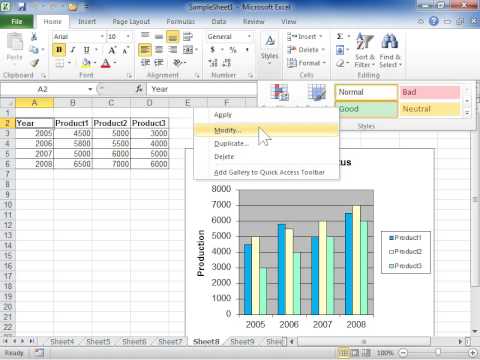 Create a Cell Style by Modifying an Existing Cell Style - Excel 2010