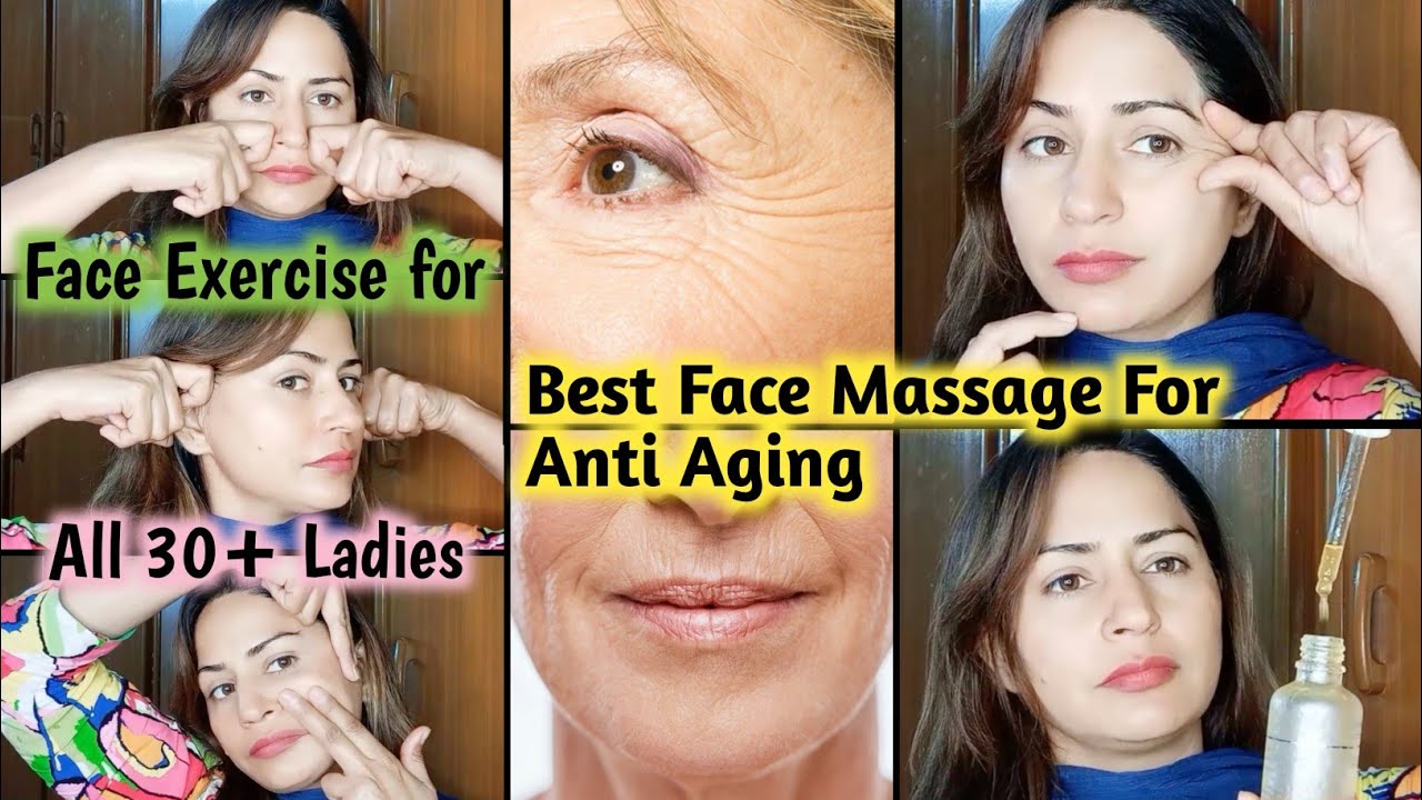 Correct way of Massaging Anti aging Skin Face Exercise to tighten
