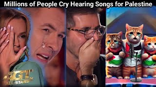 This cute cat sings an ode to Palestine, making the jury cry