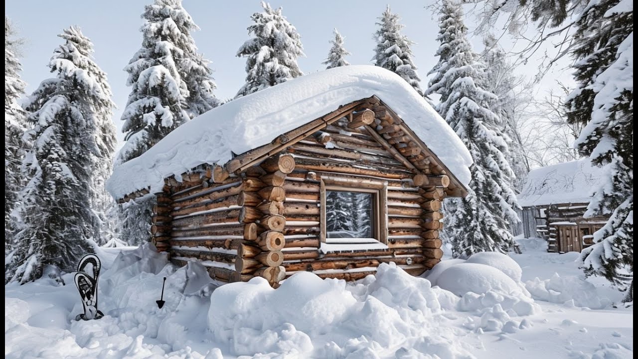 Living OFF GRID in a Secluded Log Cabin with My Wife - YouTube