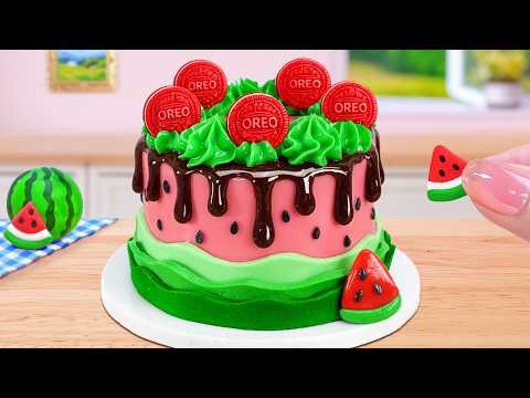 OREO Watermelon Cake Recipe 🍉Making Miniature OREO Fruits Fondant Cake Decorating🍪Mini Cakes