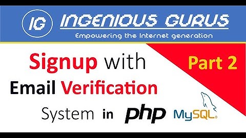 Signup with Email Verification in PHP & MySQLi - Part 2 - Urdu/Hindi