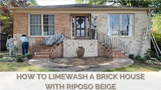 How to Limewash Exterior Brick House with Riposo Beige