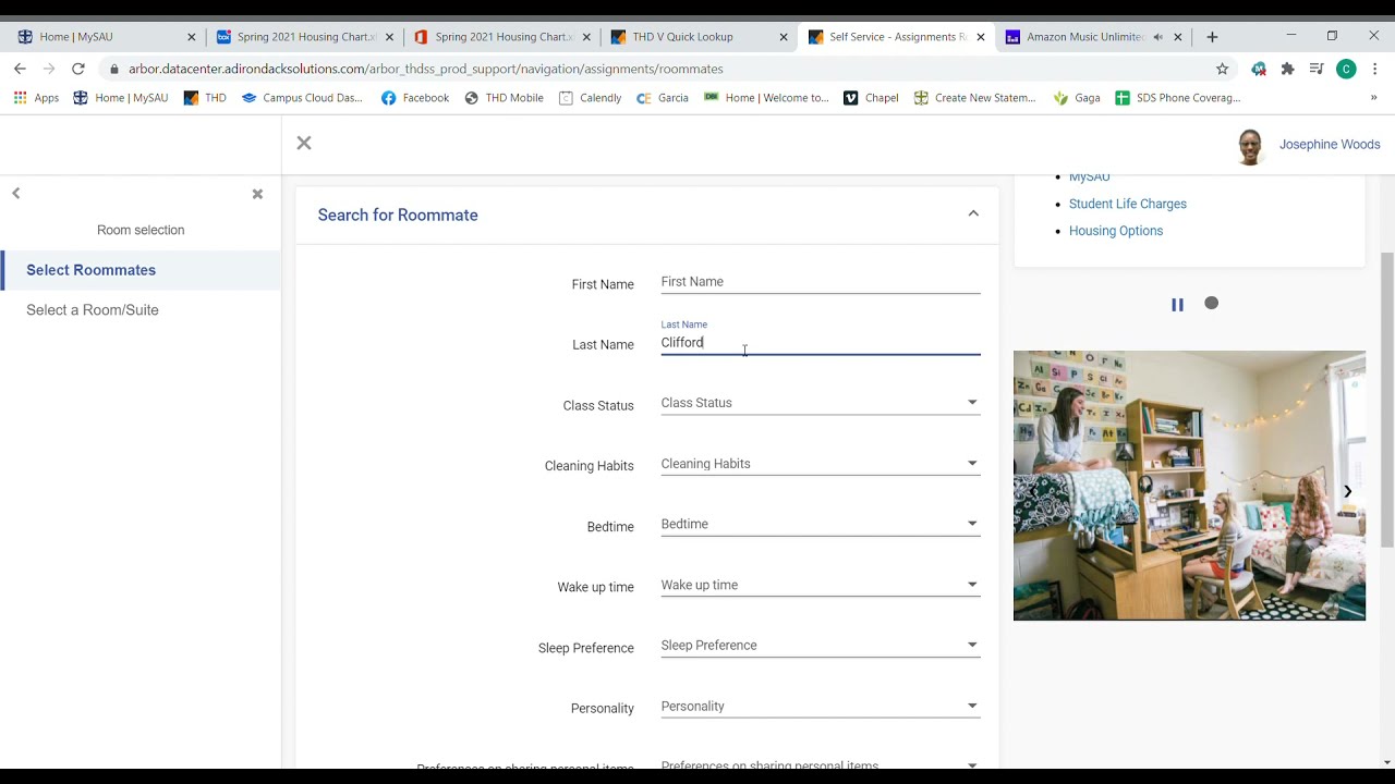 Roommate Selection tutorial-SAU
