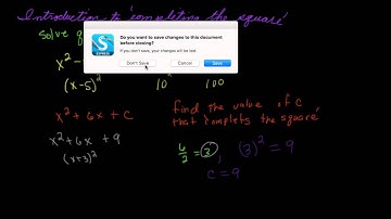 Introduction to completing  the square