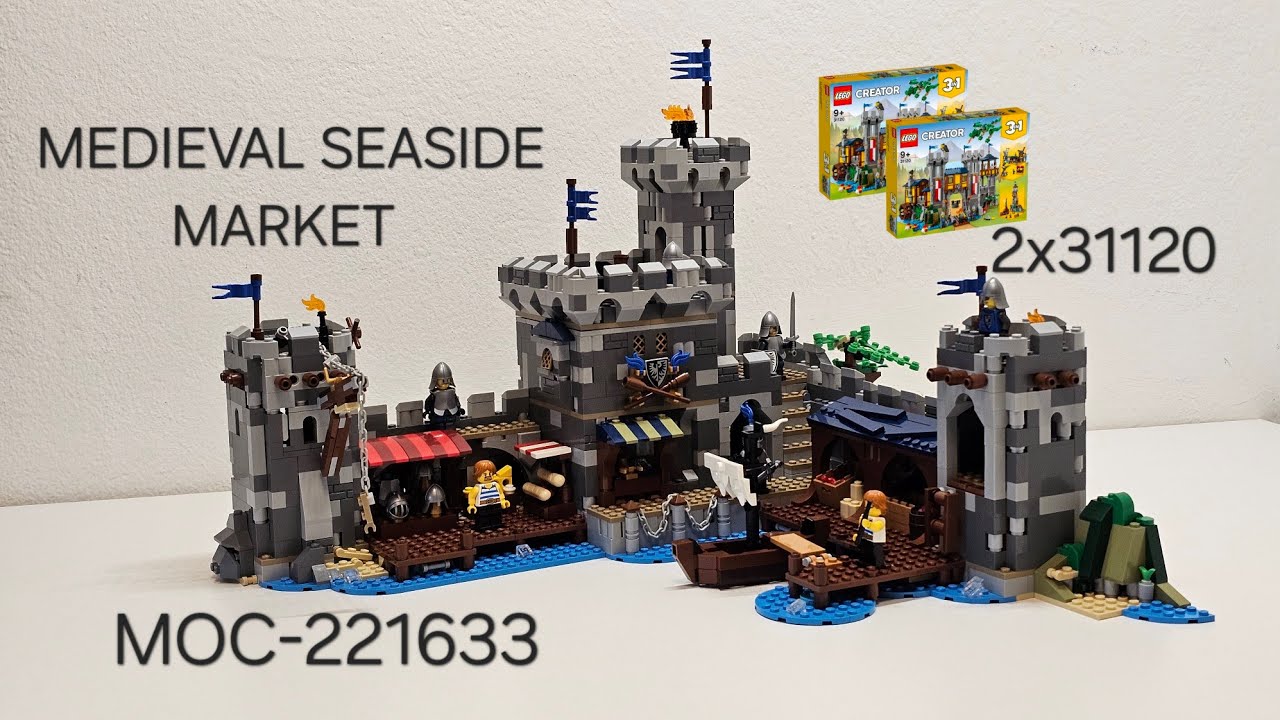 LEGO MOC Medieval Seaside Market - Black Falcons (2x 31120) by