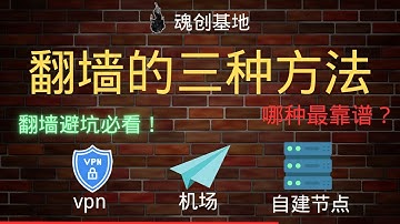 翻墙 3 种方式大比拼：哪种最稳？翻墙避坑指南 | VPN、机场、自建节点-哪种才适合你？| 新手必看 | 翻墙 | 科学上网 |翻墙安全 | VPN工具 | 魂创基地