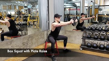 Box Squat with Plate Raise