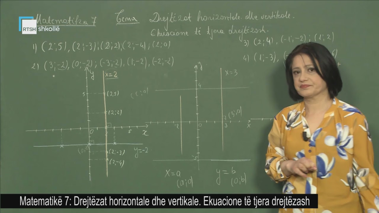 Matematikë 7 - Drejtëzat horizontale dhe vertikale. Ekuacione të tjera drejtëzash.