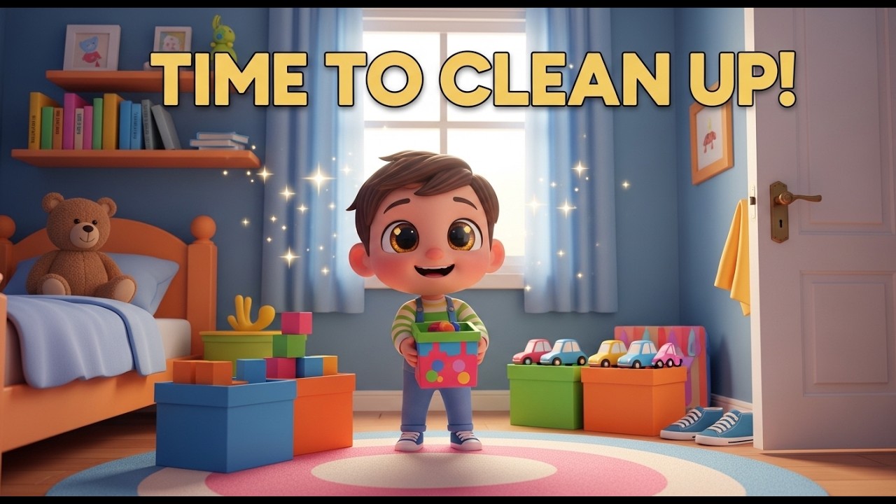 Time to Clean Up! 🧼✨ | Fun Tidy Room Song for Kids 🧸🎶