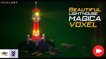 Magicavoxel | Creating a Isometric Tiny Beautiful Lighthouse Scene (Speed Art) Bloom Effect