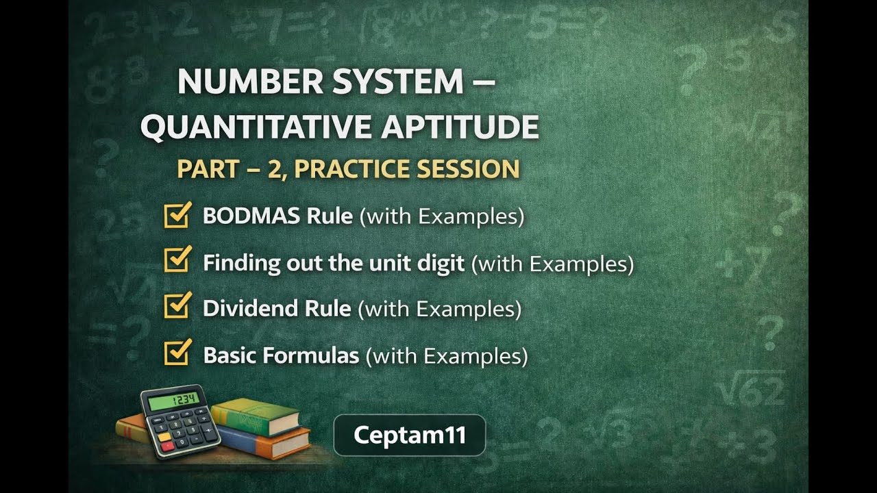 Number System - Quantitative Aptitude, Part -2, Practice Session - YouTube