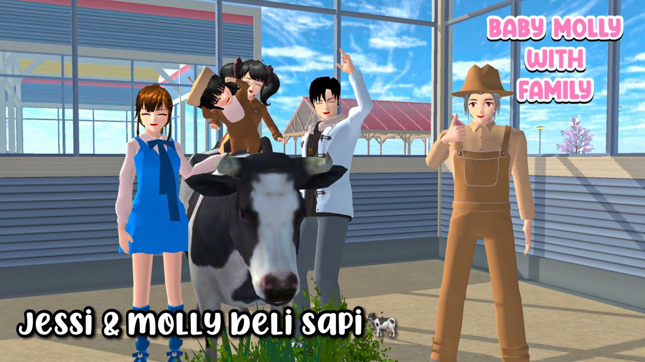 Baby Molly With Family || Jessi molly beli sapi?🐄 | Drama sakura school simulator
