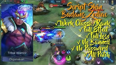 Script Skin Zodiac Badang Leo !! No Password || MOBILE LEGENDS
