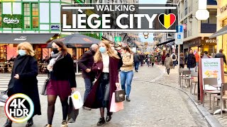 Liège, Belgium 🇧🇪 City of Waffles & Long Staircase Walk 2022 4K-HDR 60FPS Walking Tour (▶48 min)