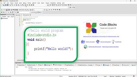 "Hello World" Program in C using Code Blocks IDE
