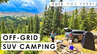 OffGrid SUV CAMPING in the MOUNTAINS | Camp setup for DISPERSED CAMPING in Colorado